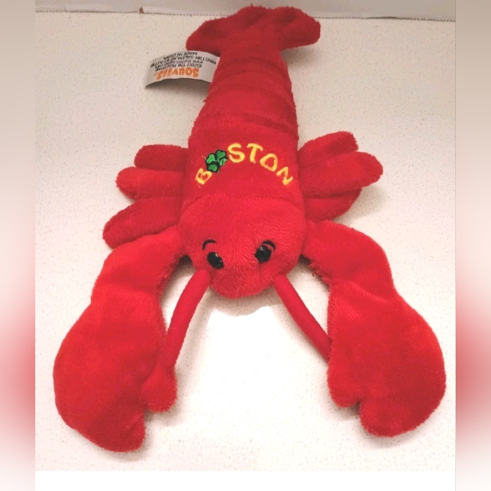 Souvies Red Boston Lobster Plushie Plush Animal Toy Stuffed Green Clover 2017